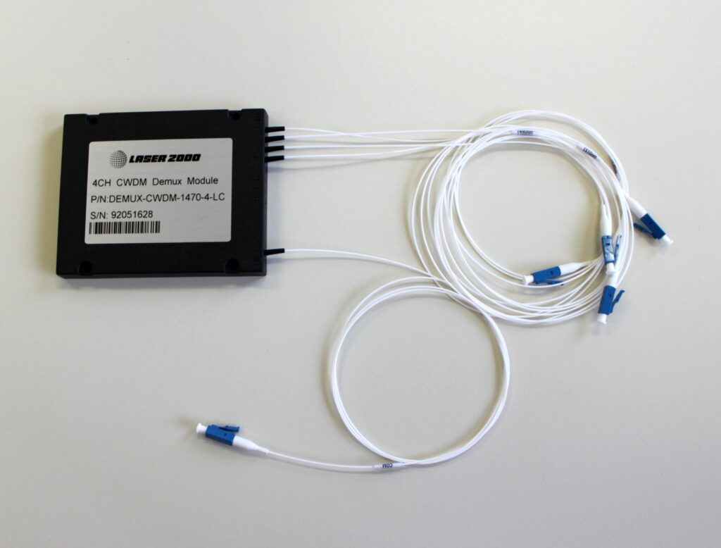CWDM demultiplexer module with LC fiber pigtails